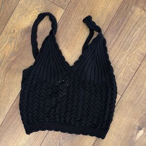 H&M Black Knit Crop Top